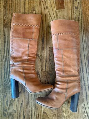 Chloe Tall Leather Boots in Elah Tan